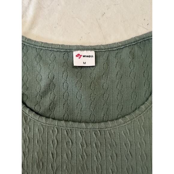 Sage Green Cable Knit Tank – Wiholl – Size M - Picture 3 of 4
